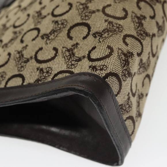 CELINE C Sulky Clutch Bag Canvas Brown Auth ar13006 - Picture 11 of 15